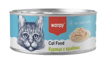 Купить wanpy cat Консервы для кошек "Курица с крабом"