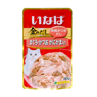 Inaba Киннодаси влажный корм для кошек микс тунцов и сурими в желе (пауч)