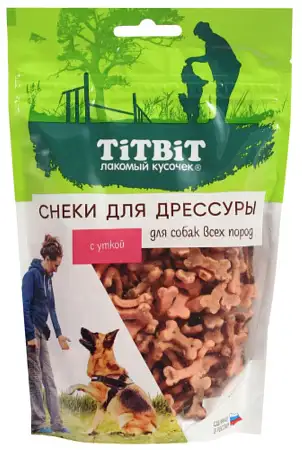 Купить titbit лакомство для собак всех пород снеки для дрессуры с уткой