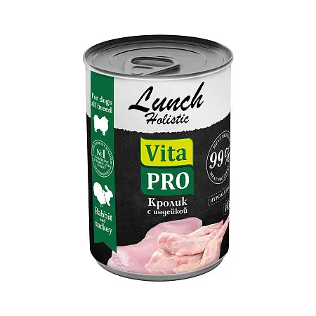 Купить vita pro lunch  консервы для собак кролик с индейкой
